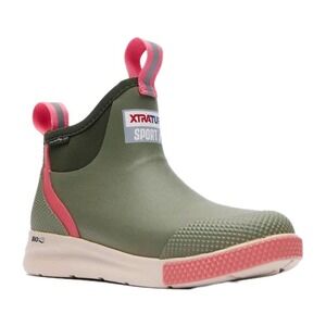 Xtratuf Wms Ankle Deck Boot Waterproof Sport Olive/Hot Pink Size 10 NEW! $140